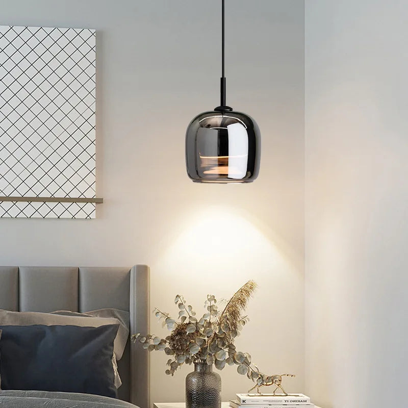 Modern Creative Glass Pendant Light - Nordic Hanging Chandelier for Bedroom Bedside, Dining Room & Restaurant
