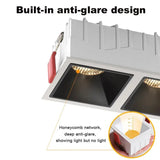 Recessed LED Ceiling Lamp 24W 10W Single/Double Head LED Spot lights COB Anti-Glare Downlight For Home Office Store Indoor