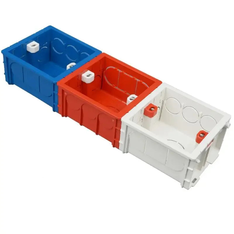 Model 86 General Electric mounting box, switch socket junction box hidden inside mounting box, electrical socket and accessories