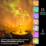 Projection LED Remote Control Night Light Water Ripple Lamp Bedroom Atmosphere Decoration RGB Colorful Table Lamps Birthday Gift