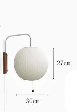 Nelson Wall lamp modern japanese wall lamp For Living Room Bedroom Home Bedside office Hotel Silk Cloth Lamp