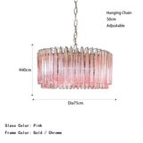 Modern Luxury Pink Crystal Glass LED Pendant Light Nordic Ceiling Home Decoration Lobby Living Room Staircase Ceiling Lamp