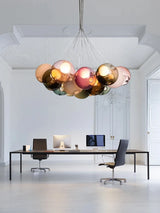 Italian Designer Glass Ball Pendant Light Dimmable Home Decoration Dining Room Pendant Lamp Round Large Stairwell Light Fixture