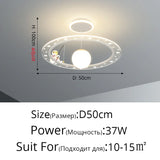 Children's Room Light Creative Space Astronaut Room Pendant Light Cartoon Starry Sky Eye Protection Light Dimmable with Remote