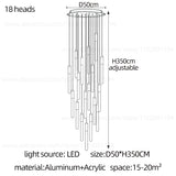 Nordic Staircase LED Chandelier - Modern Gold/Black Penthouse Hanging Lamp
