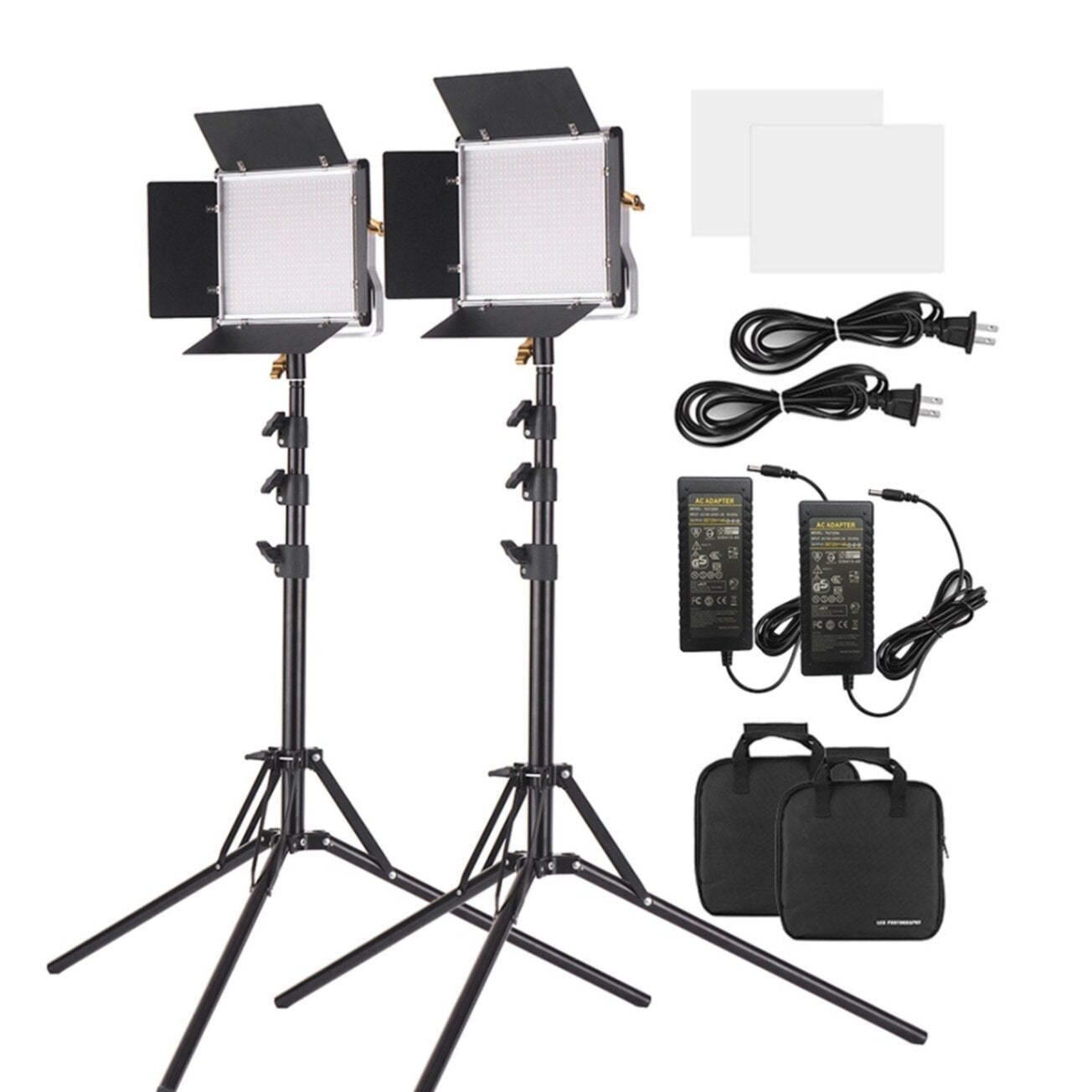 Andoer LED Video Light Light Panel with 78.7 Inches Light Stand 660 LED Bulbs 3200-5600K with Barndoor for Studio Photography