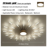 Modern Firework Led Chandeliers Lighting Lamp Home Decor Living Room Ceiling Lights Luminaria Bedroom Black Gold Spiral Lamparas