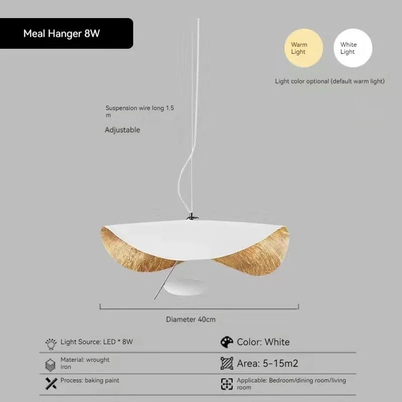 Modern Curved Chandeliers Living Room Restaurant French Hat Art Design Indoor Pendant Lights Home Decoration Eye Protection LED