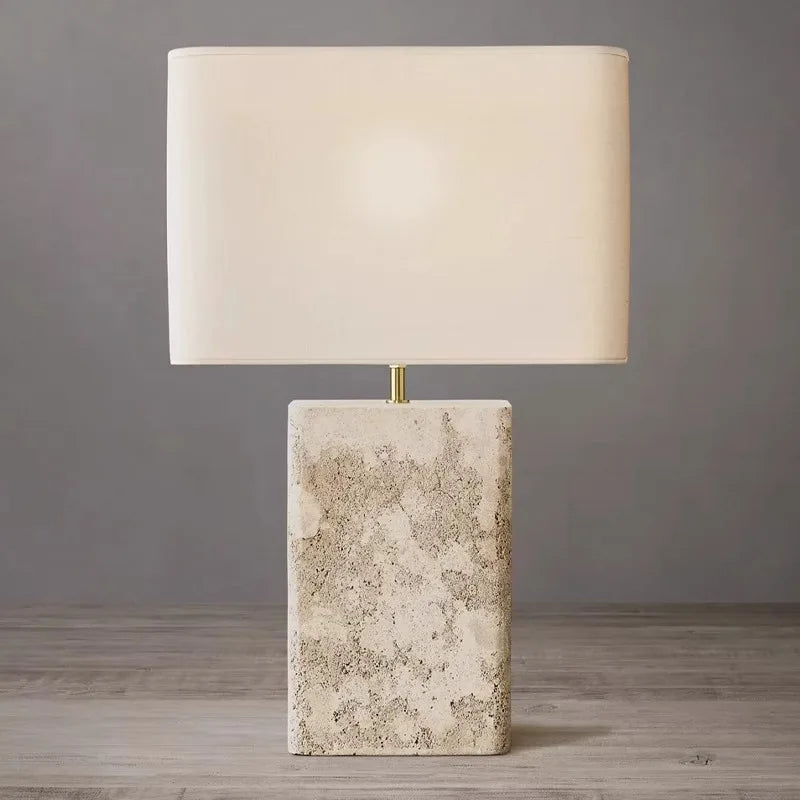 2025 French Designer Stone Table Lamps Classic Desk Light Bedroom Bedside Decoration Lamp Fabric Home Decor Items