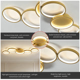 Golden LED Ceiling Light 110v 220v 3 Colors Dimming Modern Creativity Remote Control Living Room Bedroom Aluminum Lamp