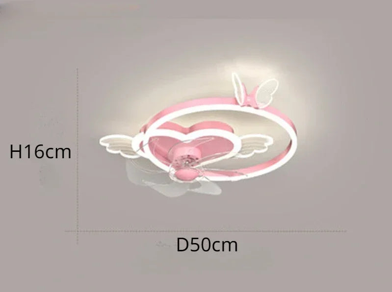 Nordic Ceiling Fan Lamp for Bedroom Kids Room Stylish Decor with Tiny LED Spotlights Ideal for Nursery and Children's