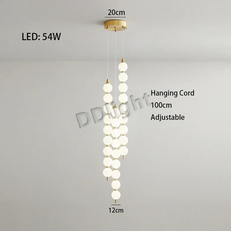 2025 Modern Magic Bean LED Ceiling Chandeliers All Copper White Ball Lustres Hanging Lights Home Decor Suspension Light Fixtures