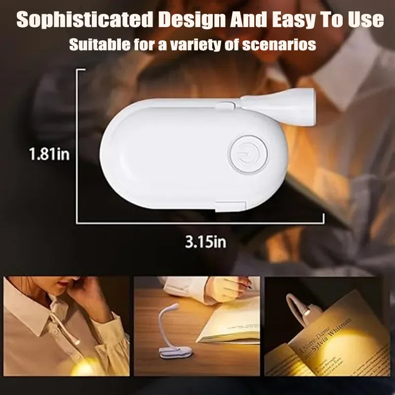 1-3PCS Mini Folder Clip Night Lamp Portable Book Night Light Eye Protection Desk Lamp Rechargeable For Bedroom Reading Lighting