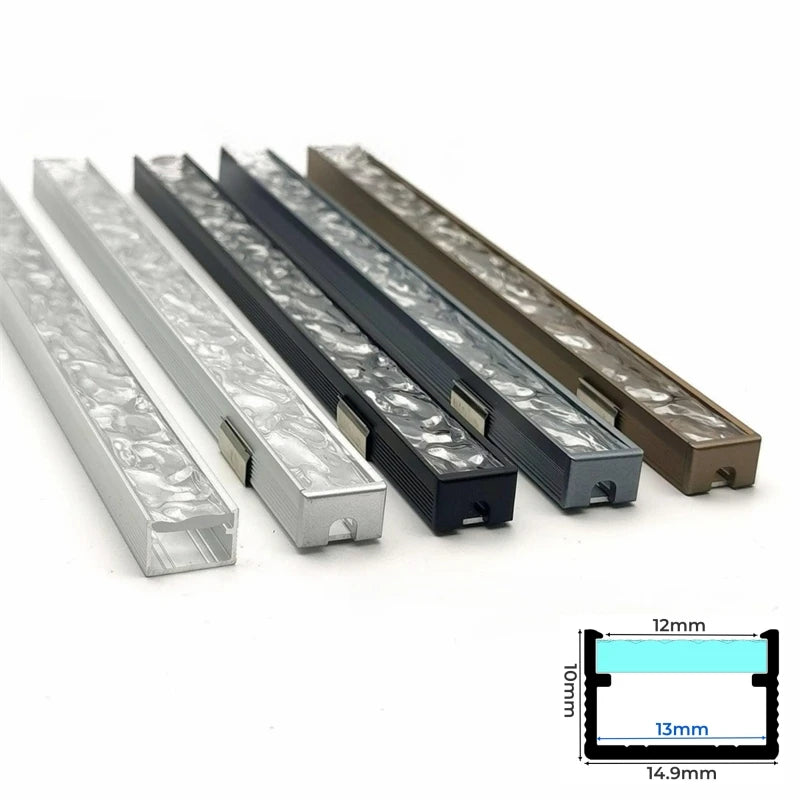 3D Water Ripple LED Aluminum Profile Hidden Recessed Cabinet Shelf Layer Lamp Bedroom Backlight Wall Linear Hard Bar Strip Light