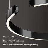 Modern Ring Pendant Lamp Remote Control Dimmable Warm White Eye Protection Led Chandelier Kitchen Island Dining Room
