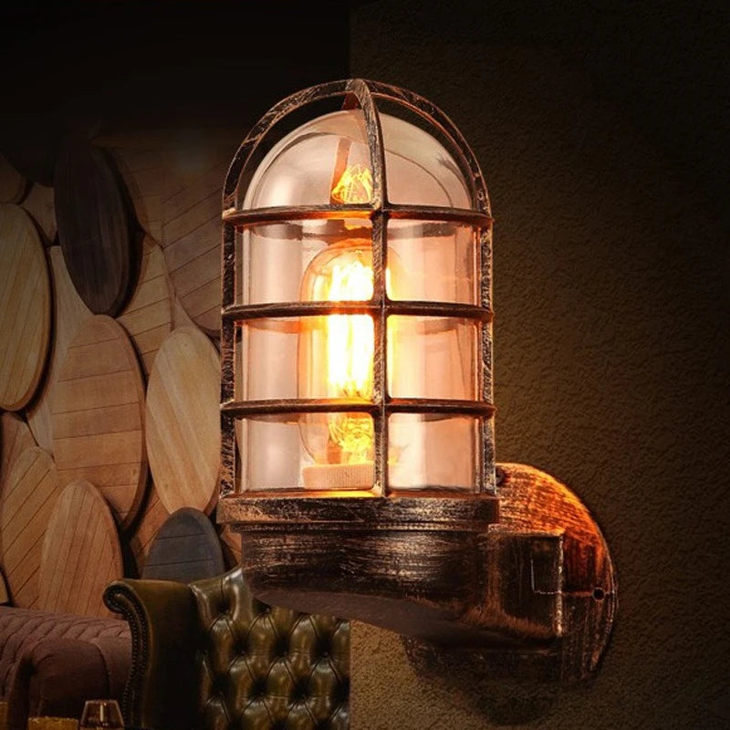 Retro Industrial Wall Lamp For Loft Coffee Bar Corridor Aisle Waterproof Outdoor Sconce Antique E27 Exterior Led Lights Fixture