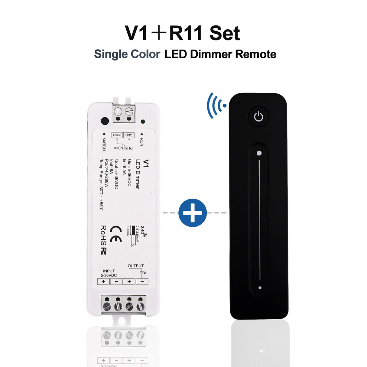 3-Channel RGB & CCT LED Controller - Wireless RF Dimmer for Smart Home Lighting