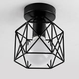 Golden Retro Ceiling Lamp for Balcony Corridor with 7W Bulb E27 Metal LED Ceiling Lights for living Room Bedroom Porch 110-220V