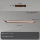 Modern Home Decoration Wooden Ceiling Chandelier Led Black Walnut Long Pendant Lamp for Dining Room Bar