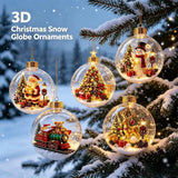 Glowing Christmas Ball Pendants Acrylic Ball Christmas Santa Claus Snowman Hanging Ornaments Xmas Party Atmosphere Decorations