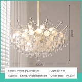 LED French Medieval Pendant Light Style Luxury Blue Crystal Chandelier for Villa Living Room Bedroom Hallway Ceiling Lamp