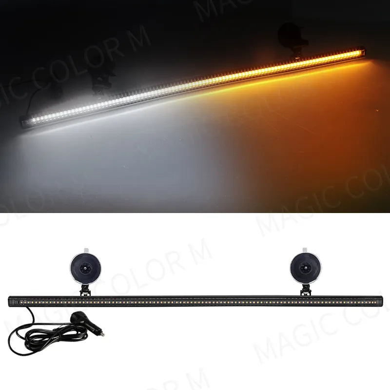 Car Strobe Lamp Bar with 96 LED 3030 Beads for Front Windshield, Traffic Signal, Emergency Flashing, and Auto Roof Top Warning Light with 12V-24