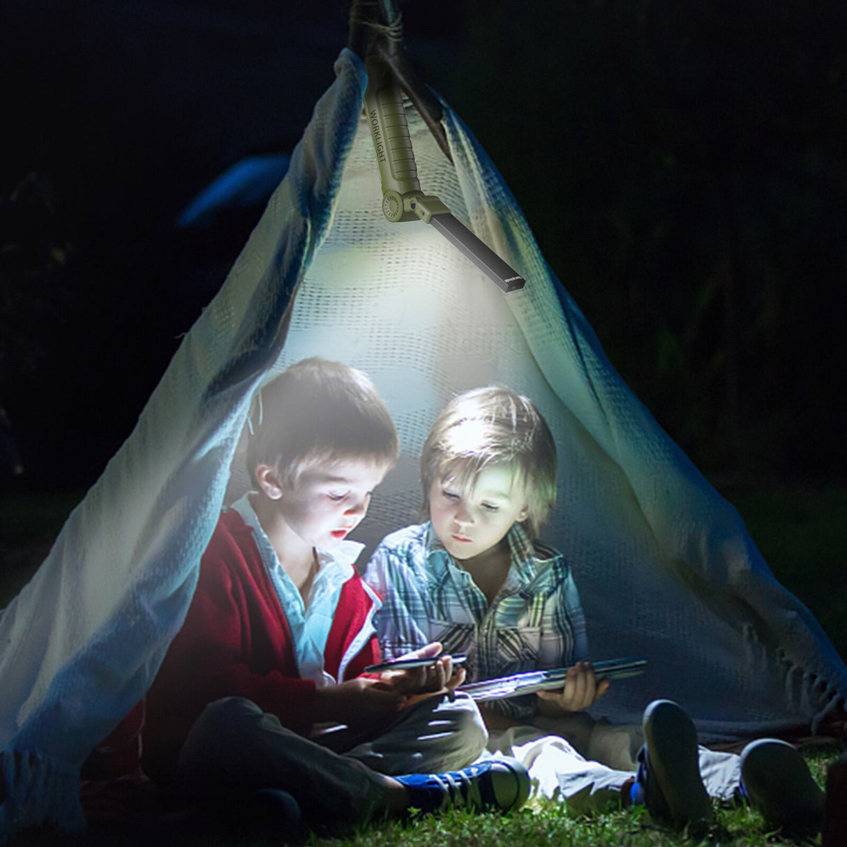 2PCS COB Working Light Outdoor Camping Flashlight Waterproof Torch Built-in Battery LED Lantern Linternas with Magnet Hook Lamp