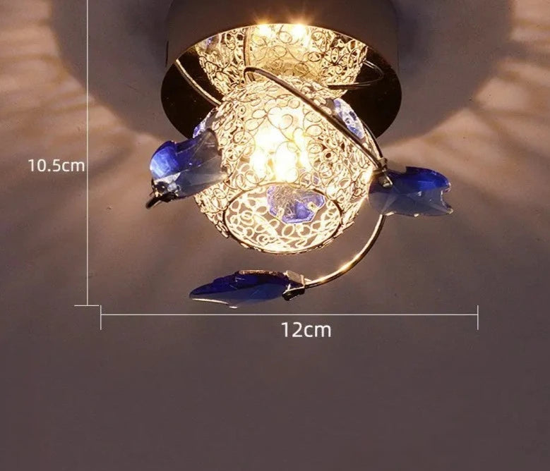Modern Crystal LED Ceiling Lamp Bedroom Living Room Dining Room Study Iron Art Ceiling Lights Room Decors Maple Leaf Ceiling Lamp
