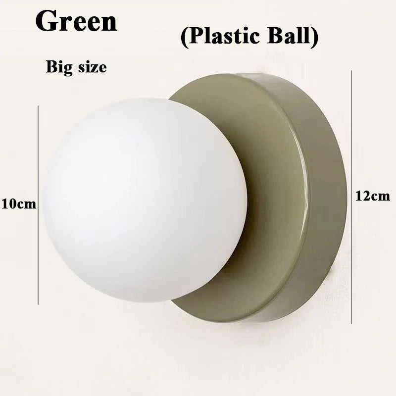 Macaron Soft Style Small Wall Sconce - Modern E27 Ball Lamp for Home Decor