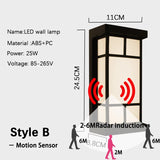Led Outdoor Wall Light Waterproof IP65 Motion Sensor Led Outdoor Lighting Porch Lights Balcony Garden Lights Outdoor Wall Lamp