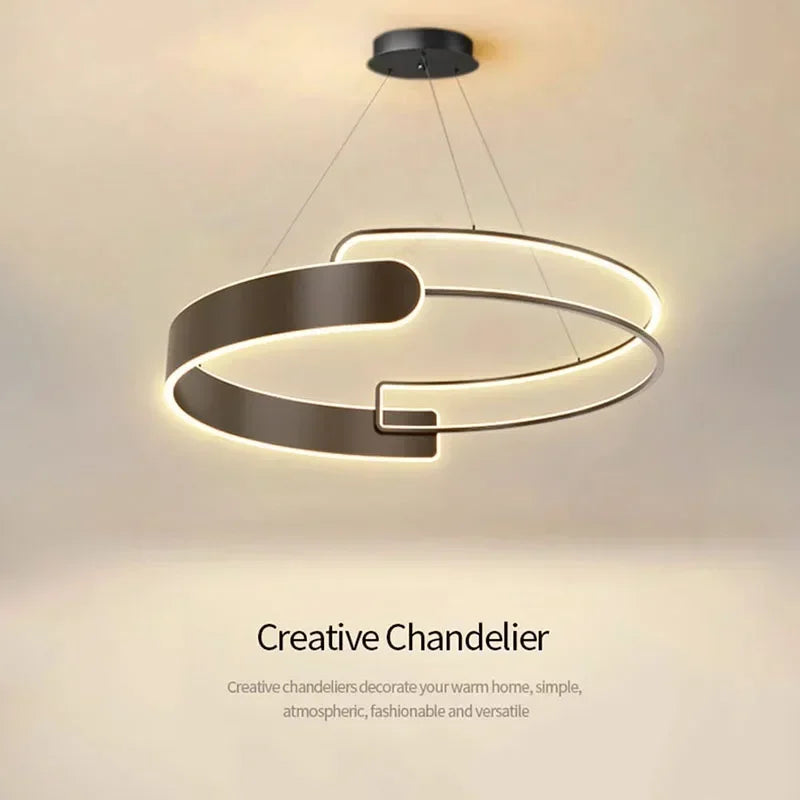 Minimalist Nordic LED Pendant Light Modern Home Decor Dining Room Bedroom Hanging Lamp Round Acrylic Chandelier