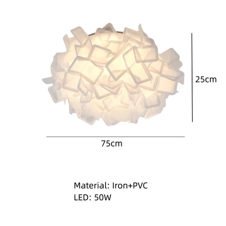 Romantic White Flower LED Ceiling Lamp Bedroom Restaurant Parlor Lighting Remote Control Dimmable Home Decors PVC Dropshipping
