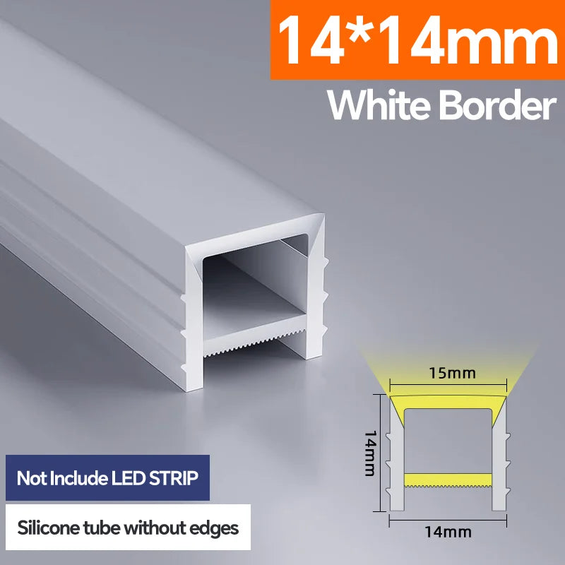 Light Strip Silicone Tube LED Diffuser Flexible Black and White Lampshade with Edge Contour Light Mask Plate Cover