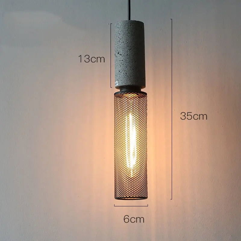 Modern Industrial Style Pendant Light Indoor LED Cement Lampshade Chandelier Art Design Parlor Bedroom Kitchen Cafe's Hanging Lamp