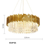 LED Gold Chrome 2 Layer Crystal Ceiling Chandeliers 2023 New Trend Lighting Lustre Suspension Luminaire Lamp For Living Room