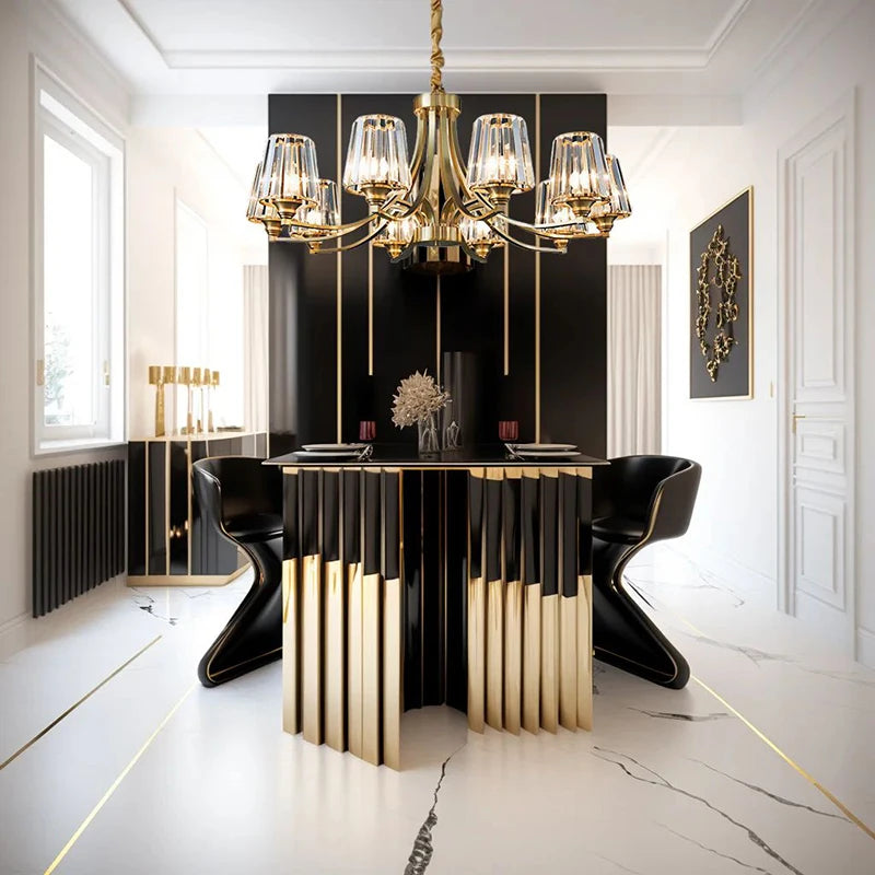 Modern Nordic Retro Luxurious Gold LED Pendant Chandelier Living Room Bedroom Home Decor Hanging Lights Lighting Fixtures Luster's
