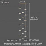 Led Staircase Pendant Lamp Modern Circular Lotus Leaf Living Room Chandelier Designer Villa Style Large Penthouse Chandelier