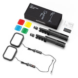 2Pack LED Fill Lamp Video Light Panel 3300K-5600K Photography Lighting Live Stream Photo Studio Light w Tripod Stand RGB Filters