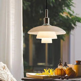 Designer Dish Glass Pendant Lighting Nordic Bedroom Hotel Home Decoration  Fixtures Three-layer White Gold Silver