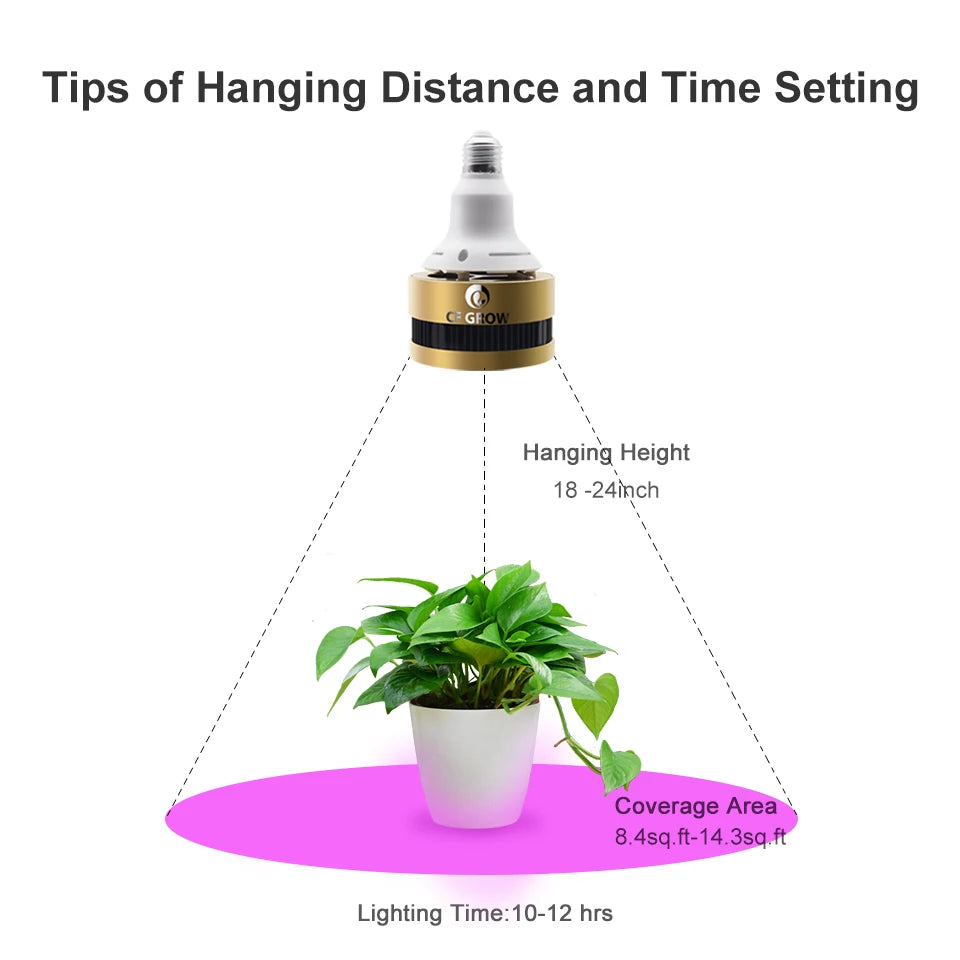 PAR LED Grow Light Bulb E27 LED Plant Bulb with fan Sun like Full Spectrum Grow Lights for Indoor Plants Vegetables and Seedling