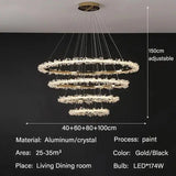 Modern Luxury Crystal LED Chandelier - Minimalist Pendant Light for Living Room