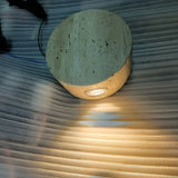 IWHD Home Decor LED Wall Light Fixture Coffee Corridor Living Room Nordic Modern Column Yellow Travertine Stone Wall Lamp Sconce