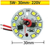 10-Pack AC 220V LED PCB Aluminum Plate - Integrated IC Driverless Light Board