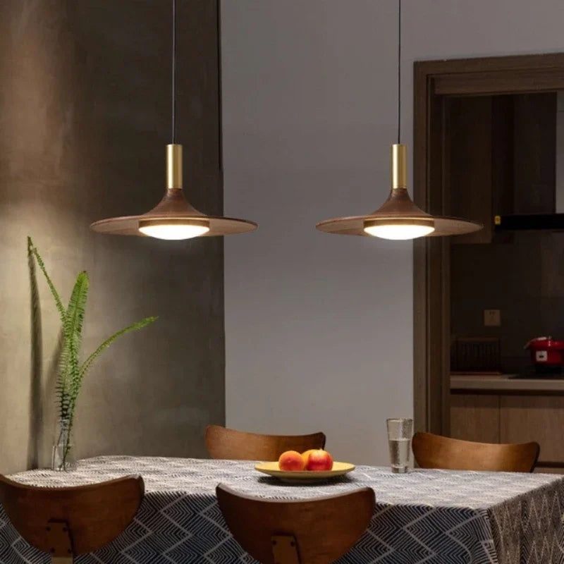 Luxury Walnut Dining Table Chandelier - Creative 3-Head Bedroom Bed Light