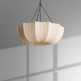 Nordic Minimalist Wabi-Sabi Fabric Chandelier - Soft Textile Pendant Lamp Fixture for Living Room, Dining Room, Bedroom & Bar
