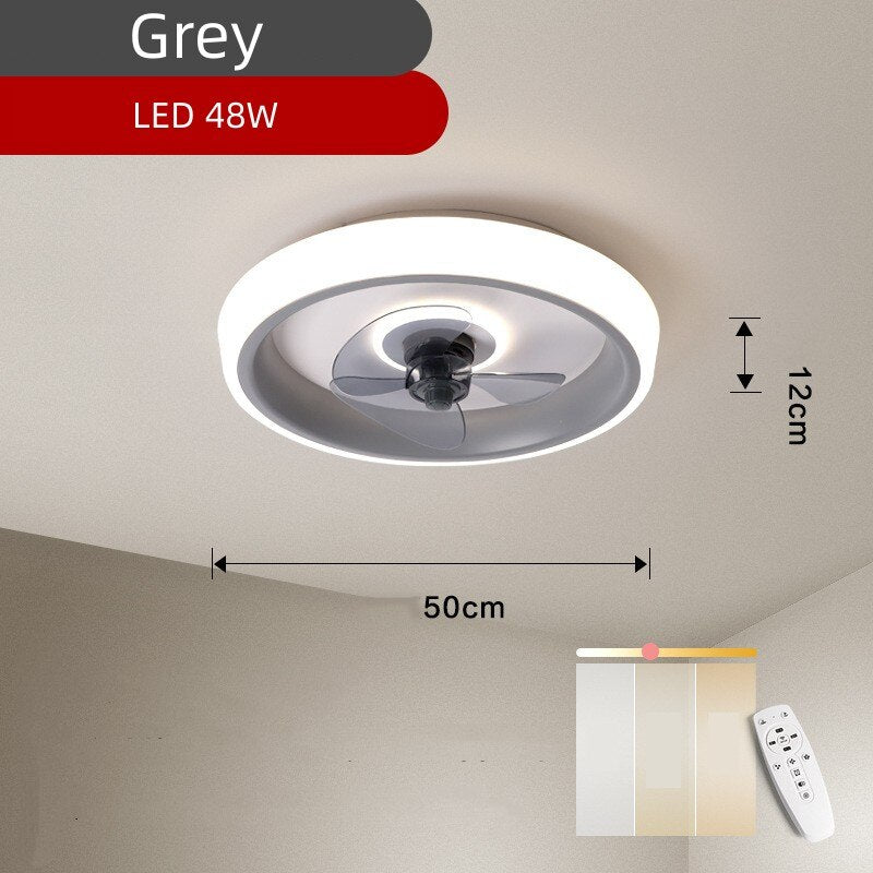 Ceiling Fan With Light And Remote Control Fanstira LED Lamp Small Decorative Fans Cooler Decoration For Bedroom Home Appliance
