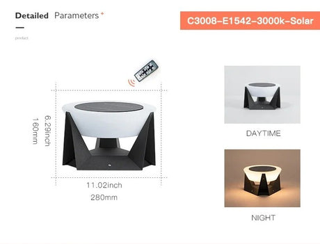 VZVI Solar Lights Outdoor Garden Light Column Lamps Post Light Waterproof Fence Gate Cap Light Lantern Head Lamp Patio Decor