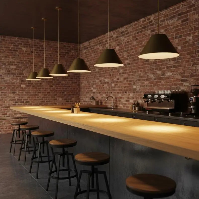 22" LED Brass Pendant Light Fixture - Modern Integrated Design for Home Decor