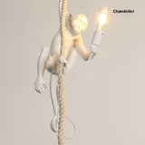 Nordic Resin Monkey Wall Lamp, Creative Animal Rope Light for Kids Room, Restaurant, Bar & Corridor Decoration