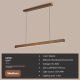 Nordic Pendant Light Wood Long Strip Suspension Chandelier for Living Dining Room Dining Table Lamp Lighting Fixture